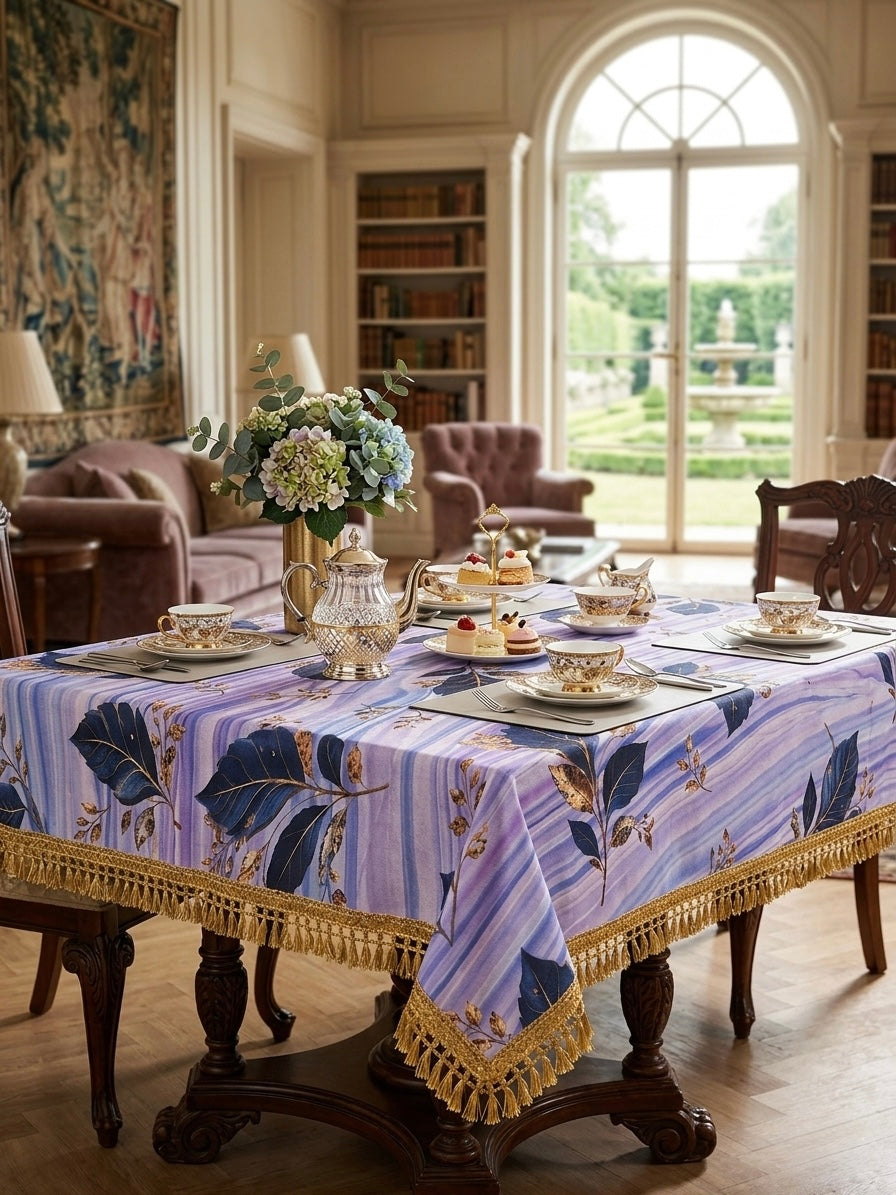 Lavender & Gold Leaf Tablecloth