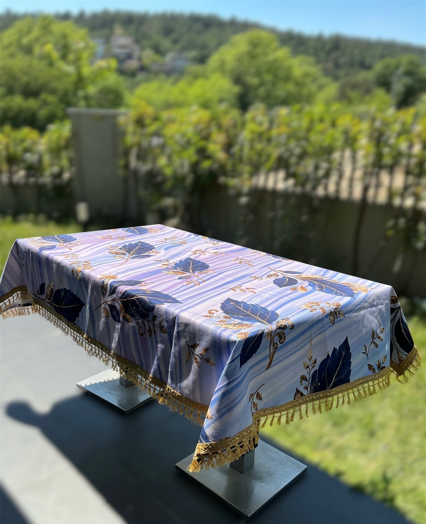 Lavender & Gold Leaf Tablecloth